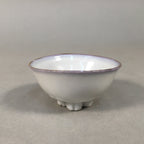 Japanese Porcelain Sake Cup Guinomi Sakazuki Vtg Daruma Cherry Blossom GU881