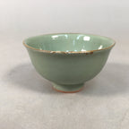 Japanese Porcelain Sake Cup Guinomi Sakazuki Vtg Green Celadon GU852