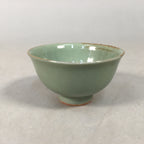 Japanese Porcelain Sake Cup Guinomi Sakazuki Vtg Green Celadon GU852