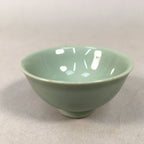 Japanese Porcelain Sake Cup Guinomi Sakazuki Vtg Green Celadon GU853