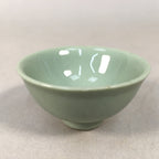 Japanese Porcelain Sake Cup Guinomi Sakazuki Vtg Green Celadon GU853