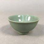 Japanese Porcelain Sake Cup Guinomi Sakazuki Vtg Green Celadon GU853