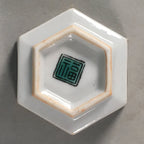 Japanese Porcelain Sake Cup Guinomi Sakazuki Vtg Hexagon Floral Green GU817