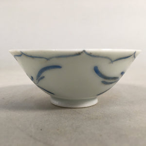 Japanese Porcelain Sake Cup Guinomi Sakazuki Vtg Phoenix Blue White GU770