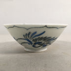 Japanese Porcelain Sake Cup Guinomi Sakazuki Vtg Phoenix Blue White GU773