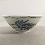 Japanese Porcelain Sake Cup Guinomi Sakazuki Vtg Phoenix Blue White GU773