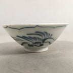 Japanese Porcelain Sake Cup Guinomi Sakazuki Vtg Phoenix Blue White GU775