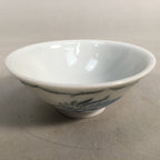 Japanese Porcelain Sake Cup Guinomi Sakazuki Vtg Phoenix Blue White GU779