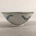 Japanese Porcelain Sake Cup Guinomi Sakazuki Vtg Phoenix Blue White GU782