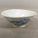 Japanese Porcelain Sake Cup Guinomi Sakazuki Vtg Phoenix Blue White GU783