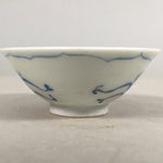 Japanese Porcelain Sake Cup Guinomi Sakazuki Vtg Phoenix Blue White GU785