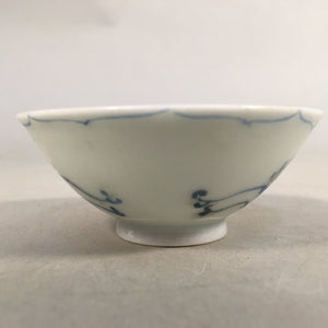 Japanese Porcelain Sake Cup Guinomi Sakazuki Vtg Phoenix Blue White GU786