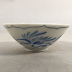 Japanese Porcelain Sake Cup Guinomi Sakazuki Vtg Phoenix Blue White GU787