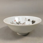 Japanese Porcelain Sake Cup Guinomi Sakazuki Vtg Pine Tree Plum Blossom GU854