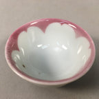 Japanese Porcelain Sake Cup Guinomi Sakazuki Vtg Pink White Sakura GU859
