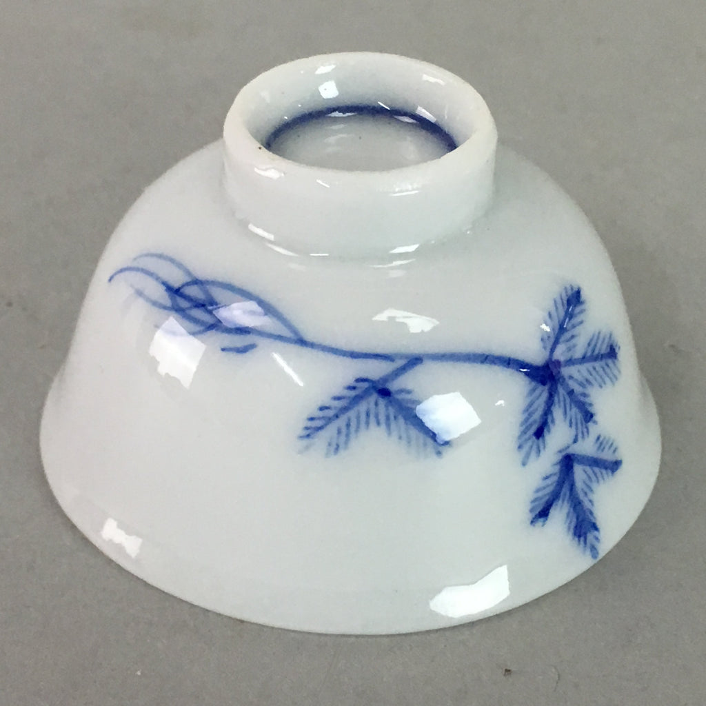 Japanese Porcelain Sake Cup Guinomi Sakazuki Vtg Sometsuke Blue White GU534