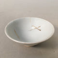 Japanese Porcelain Sake Cup Guinomi Sakazuki Vtg White Pine Needle GU872