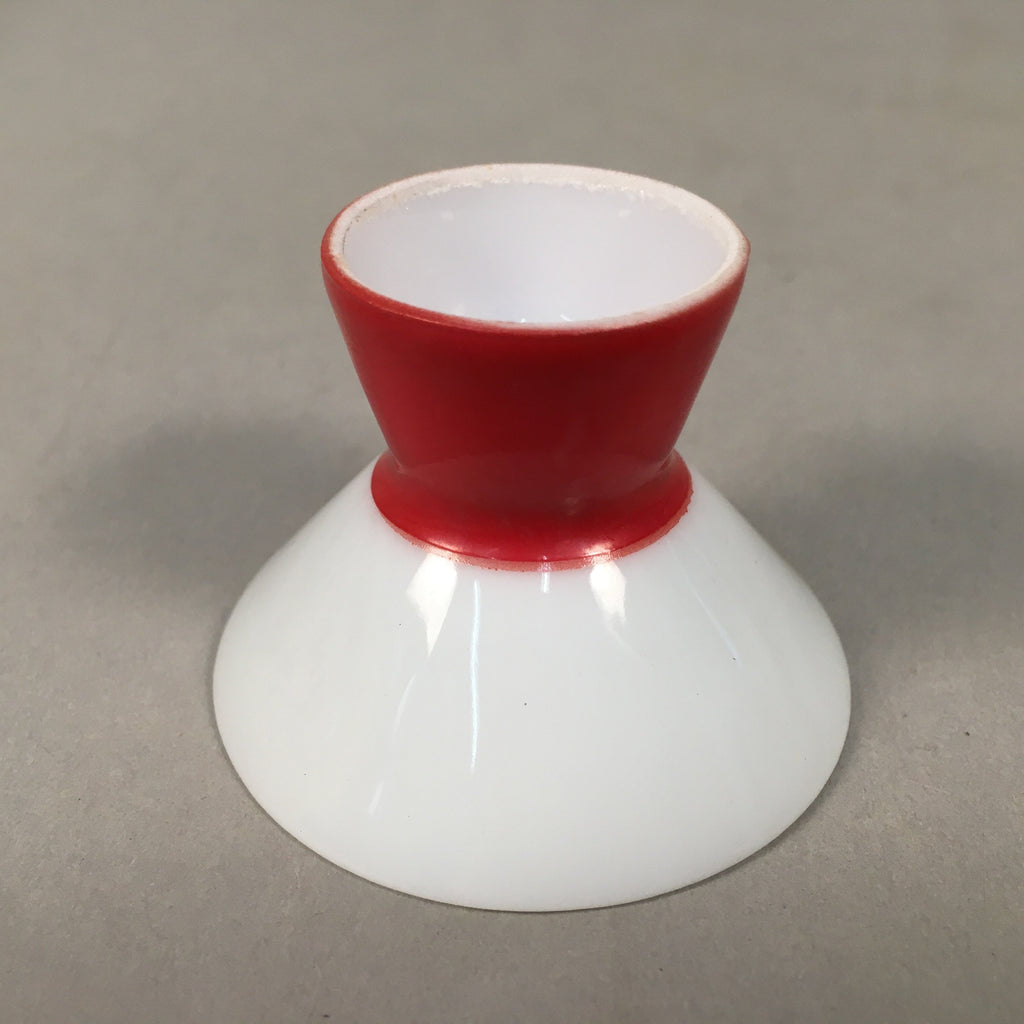 Japanese Porcelain Sake Cup Guinomi Sakazuki Vtg White Red Tall GU864