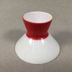 Japanese Porcelain Sake Cup Guinomi Sakazuki Vtg White Red Tall GU864