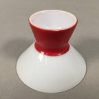 Japanese Porcelain Sake Cup Guinomi Sakazuki Vtg White Red Tall GU864