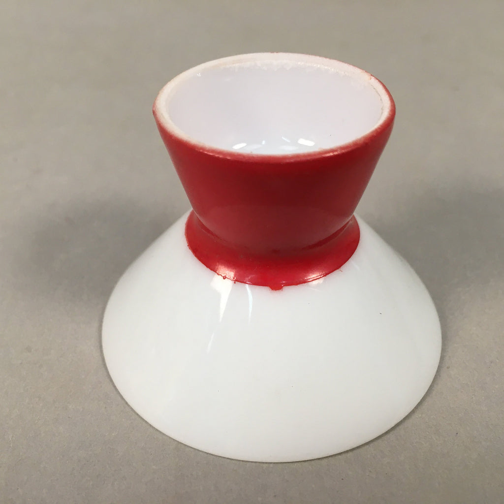 Japanese Porcelain Sake Cup Guinomi Sakazuki Vtg White Red Tall GU864