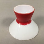 Japanese Porcelain Sake Cup Guinomi Sakazuki Vtg White Red Tall GU864