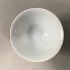 Japanese Porcelain Sake Cup Guinomi Sakazuki Vtg White Red Tall GU864