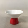 Japanese Porcelain Sake Cup Guinomi Sakazuki Vtg White Red Tall GU864