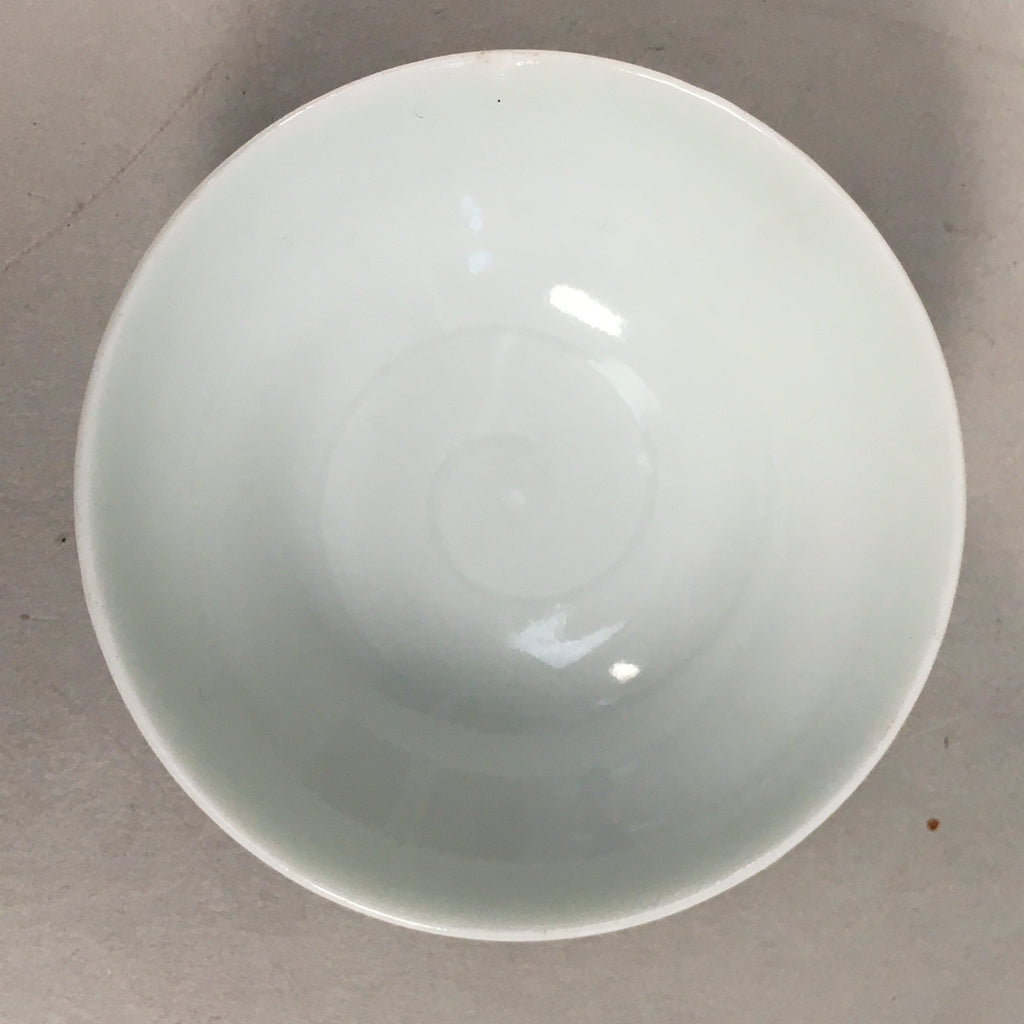 Japanese Porcelain Sake Cup Guinomi Sakazuki Vtg White Rokurome GU809