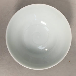Japanese Porcelain Sake Cup Guinomi Sakazuki Vtg White Rokurome GU809