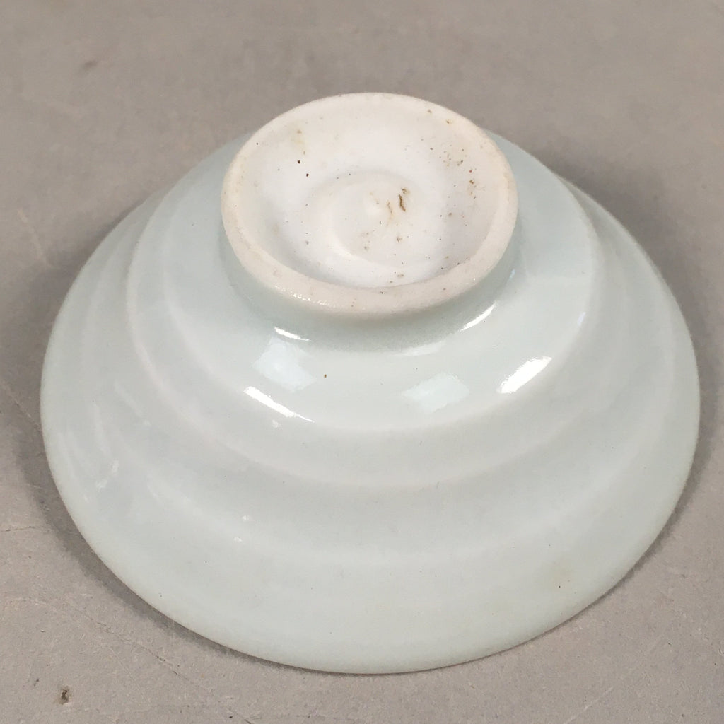 Japanese Porcelain Sake Cup Guinomi Sakazuki Vtg White Rokurome GU809