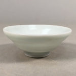 Japanese Porcelain Sake Cup Guinomi Sakazuki Vtg White Rokurome GU809