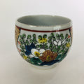 Japanese Porcelain Sake Cup Kutani ware Vtg Guinomi Ochoko Colorful Design GU886