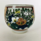 Japanese Porcelain Sake Cup Kutani ware Vtg Guinomi Ochoko Colorful Design GU888