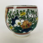Japanese Porcelain Sake Cup Kutani ware Vtg Guinomi Ochoko Colorful Design GU889