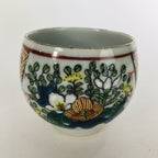 Japanese Porcelain Sake Cup Kutani ware Vtg Guinomi Ochoko Colorful Design GU893