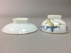 Japanese Porcelain Sake Cup Saucer Set Vtg Guinomi Sakazuki Pine White PP56