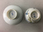 Japanese Porcelain Sake Cup Saucer Set Vtg Guinomi Sakazuki Pine White PP56
