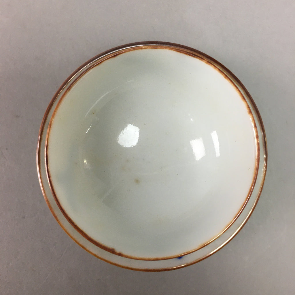 Japanese Porcelain Sake Cup Saucer Set Vtg Guinomi Sakazuki Pine White PP56