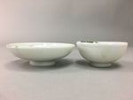 Japanese Porcelain Sake Cup Saucer Set Vtg Guinomi Sakazuki White Floral PP49