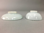 Japanese Porcelain Sake Cup Saucer Set Vtg Guinomi Sakazuki White Floral PP50