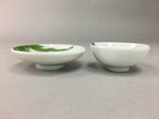 Japanese Porcelain Sake Cup Saucer Set Vtg Guinomi Sakazuki White Floral PP50