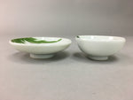 Japanese Porcelain Sake Cup Saucer Set Vtg Guinomi Sakazuki White Floral PP50