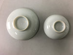 Japanese Porcelain Sake Cup Saucer Set Vtg Guinomi Sakazuki White Floral PP50