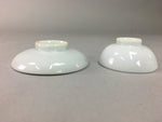 Japanese Porcelain Sake Cup Saucer Set Vtg Guinomi Sakazuki White Floral PP50