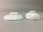 Japanese Porcelain Sake Cup Saucer Set Vtg Guinomi Sakazuki White Floral PP51