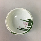 Japanese Porcelain Sake Cup Saucer Set Vtg Guinomi Sakazuki White Floral PP51