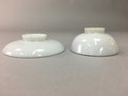 Japanese Porcelain Sake Cup Saucer Set Vtg Guinomi Sakazuki White Floral PP51