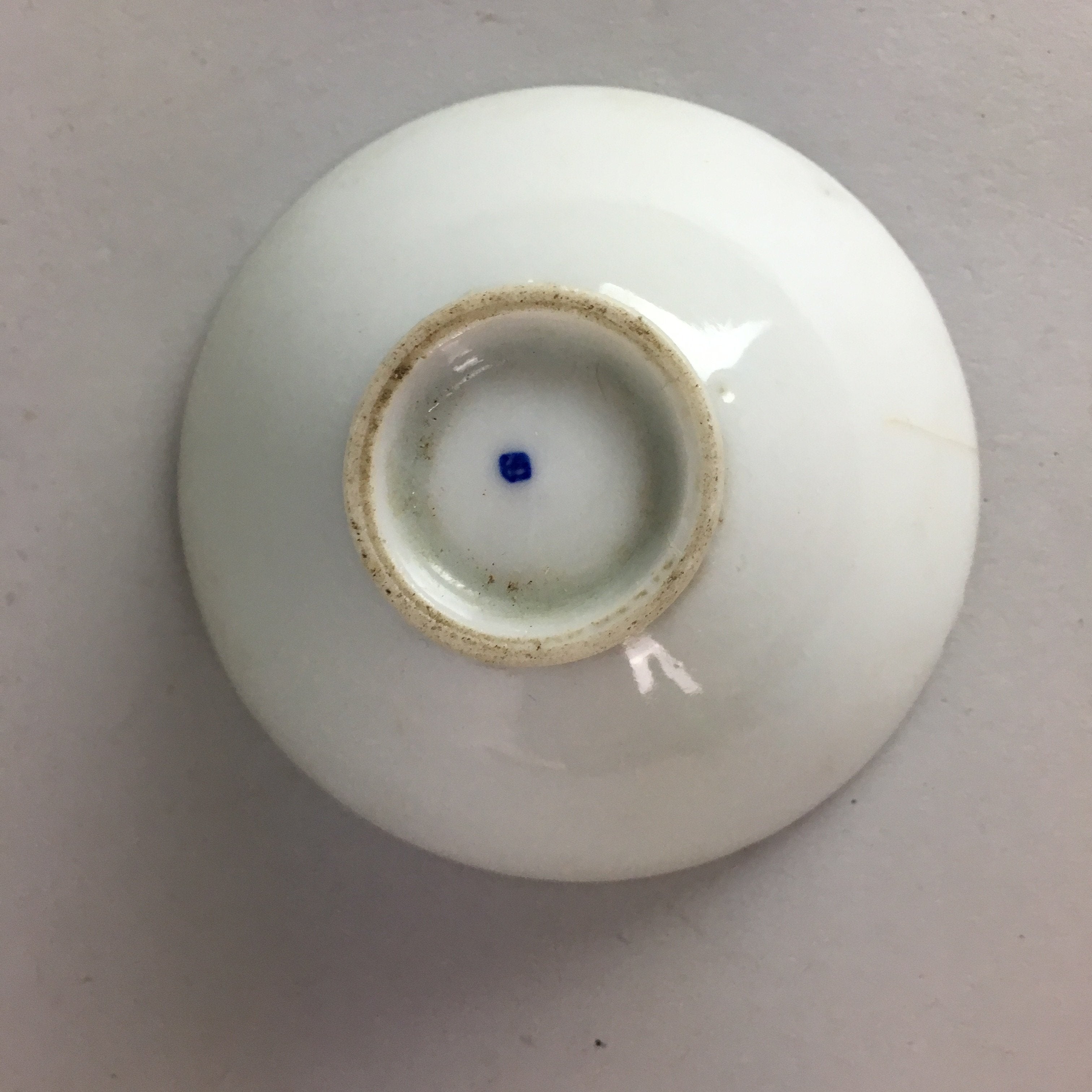 Japanese Porcelain Sake Cup Vtg Army Guinomi Sakazuki Heitai hai Gunpai GU425