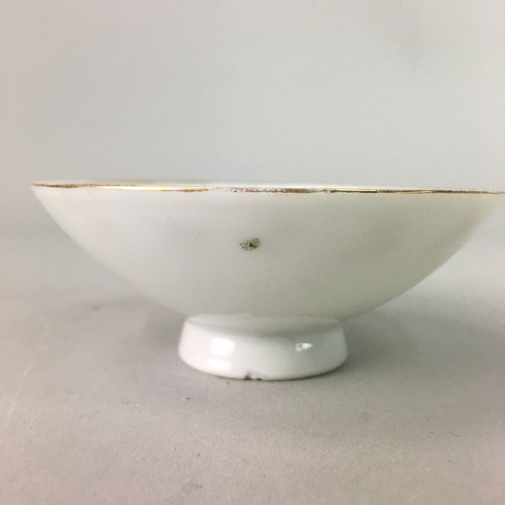 Japanese Porcelain Sake Cup Vtg Army Guinomi Sakazuki Heitai hai Gunpai GU453